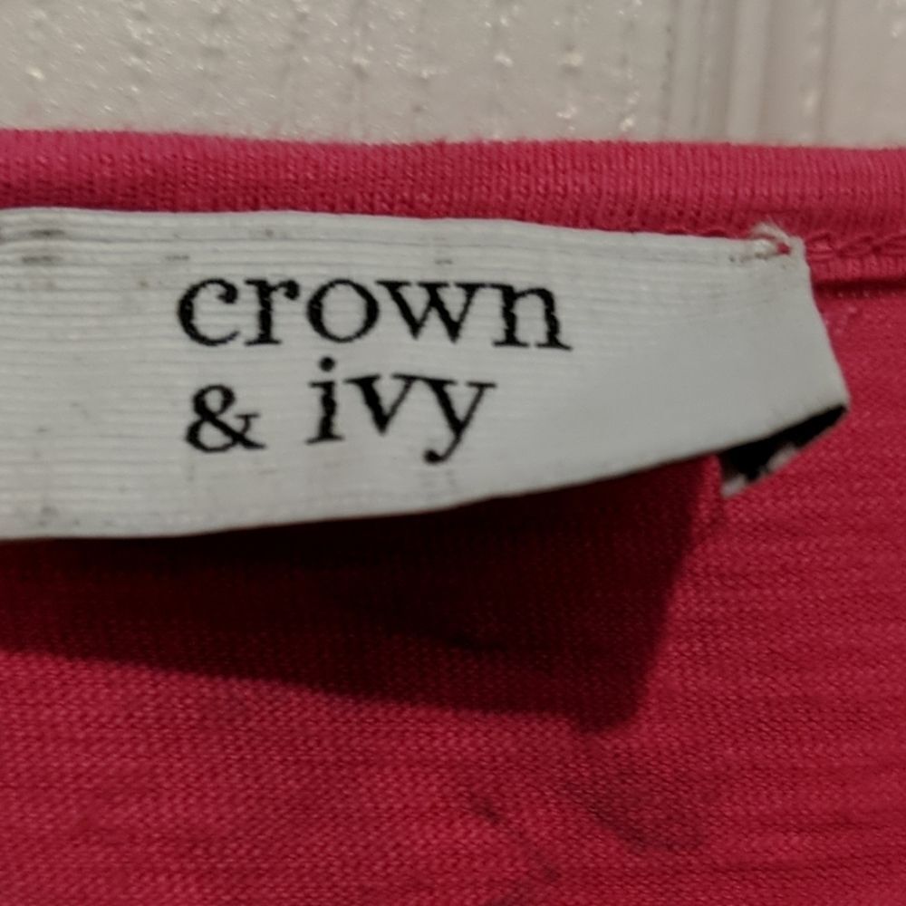 Crown & Ivy hot pink and black top Sz M NWOT - Picture 4 of 5